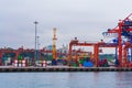 View of Port of Haydarpasa cargo seaport Istanbul Turkey