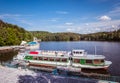 View of the port of the Kriebstein dam in Saxony Royalty Free Stock Photo