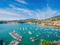 View of the port of Lerici, Golfo dei Poeti, near the Cinque Terre, Liguria.