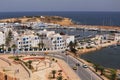 View of the port of Monastir and the Mediterranean sea.