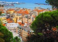 View port of San Remo San Remo and of the city on Azure Italian Riviera, province of Imperia, Western Liguria, Italy