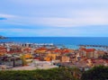 View port of San Remo San Remo and of the city on Azure Italian Riviera, province of Imperia, Western Liguria, Italy Royalty Free Stock Photo