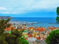 View port of San Remo San Remo and of the city on Azure Italian Riviera, province of Imperia, Western Liguria, Italy Royalty Free Stock Photo