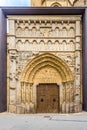 View at the Portal of Church of Santa Maria la Real in Sanguesa - Spain Royalty Free Stock Photo