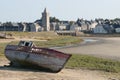 View of Portbail, France, Normandy in tidal