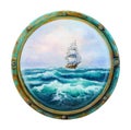 View in porthole Royalty Free Stock Photo