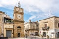 View at the Porticella Tower in the streets of Manduria in Italy