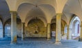 View of portico in front of the palazzo della Ragione, Bergamo, Italy...IMAGE