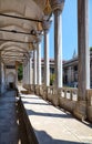 The view of portico roofed colonnaded terrace of The Tiled Kiosk. Istanbul Royalty Free Stock Photo