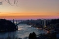 View of Porto and Douro river and Arrabida Bridge Royalty Free Stock Photo