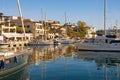 View of Porto Montenegro - full service yacht marina in the Adriatic. Bay of Kotor, Tivat, Montenegro Royalty Free Stock Photo