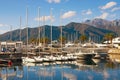 View of Porto Montenegro - yacht marina in the Adriatic. Tivat city, Montenegro Royalty Free Stock Photo