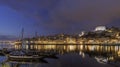 View of porto with rabeiro classic boat at sunset