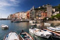 View of Porto Venere town and boats