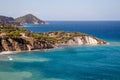 View from Portoferraio to Capo bianco beach and Capo D` Enfola, Isola D` Elba Elba Island, Tuscany Toscana, Italy Royalty Free Stock Photo