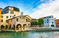 View of Portogruaro on Lemene river Royalty Free Stock Photo