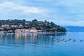 View of Portovenere or Porto Venere town on Ligurian coast at night. Italy Royalty Free Stock Photo