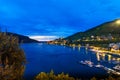 View of Portovenere or Porto Venere town on Ligurian coast at night. Italy Royalty Free Stock Photo