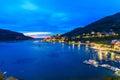 View of Portovenere or Porto Venere town on Ligurian coast at night. Italy Royalty Free Stock Photo