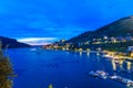 View of Portovenere or Porto Venere town on Ligurian coast at night. Italy Royalty Free Stock Photo