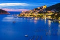 View of Portovenere or Porto Venere town on Ligurian coast at night. Italy Royalty Free Stock Photo