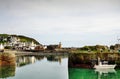 View of Portpatrick harbour with boat Royalty Free Stock Photo