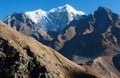 View of Portse village, mount cholatse and Tabuche peak