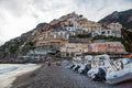 View of Positano village along Amalfi Coast in Italy, Campania, Naples