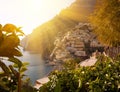 View of Positano village along Amalfi Coast in Italy Royalty Free Stock Photo