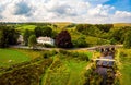 A view of Postbridge Clapper Bridge in Dartmoor National Park is a vast moorland in the county of Devon, in southwest England Royalty Free Stock Photo