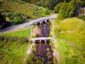 A view of Postbridge Clapper Bridge in Dartmoor National Park is a vast moorland in the county of Devon, in southwest England Royalty Free Stock Photo