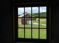 Hancock Shaker Village view of Poultry Building from inside round barn Royalty Free Stock Photo
