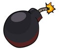 View of bomb ready to explode, Vector illustration
