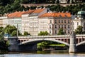 View on Prague Bridges at sunny day