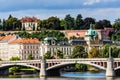 View on Prague Bridges at sunny day