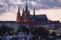 View of the Prague Castle and St. Vitus Cathedral from the Vltava River, Prague, Czech Republic Royalty Free Stock Photo