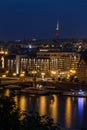 View of Prague city in night, Czech Republic Royalty Free Stock Photo