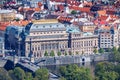 View of the Prague National Theater on a bright sunny day along Royalty Free Stock Photo
