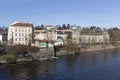 The View on the Prague Office of Government above River Vltava, Czech Republic Royalty Free Stock Photo