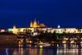 View of Prague old town, historical center with Prague Castle, St. Vitus Cathedral Royalty Free Stock Photo