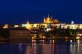 View of Prague old town, historical center with Prague Castle, St. Vitus Cathedral Royalty Free Stock Photo