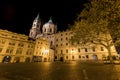 Prague square at night