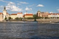 View of Prague from the Vltava River. Old Town Water Tower Royalty Free Stock Photo