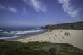 View of Praia de Odeceixe, a beautiful beach facing the Atlantic Ocean in Alentejo region, Portugal Royalty Free Stock Photo