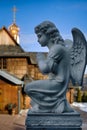 View of praying Angel statue Royalty Free Stock Photo