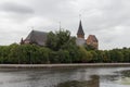 View from Pregel Pregolya River on Konigsberg Cathedral on Kant Island Formerly Kneiphof, Kaliningrad, Russia Royalty Free Stock Photo