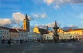 View of Premysl Otakar II. square in Ceske Budejovice - Watercolor style