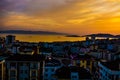 View of prince island and sunset in ÃÂ°stanbul Royalty Free Stock Photo