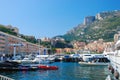 View of the Prince`s Palace of Monaco by the sea port Royalty Free Stock Photo