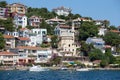 View of Princes Islands of Burgaz Adasi hillside with luxury residential housing on coast, Turkey